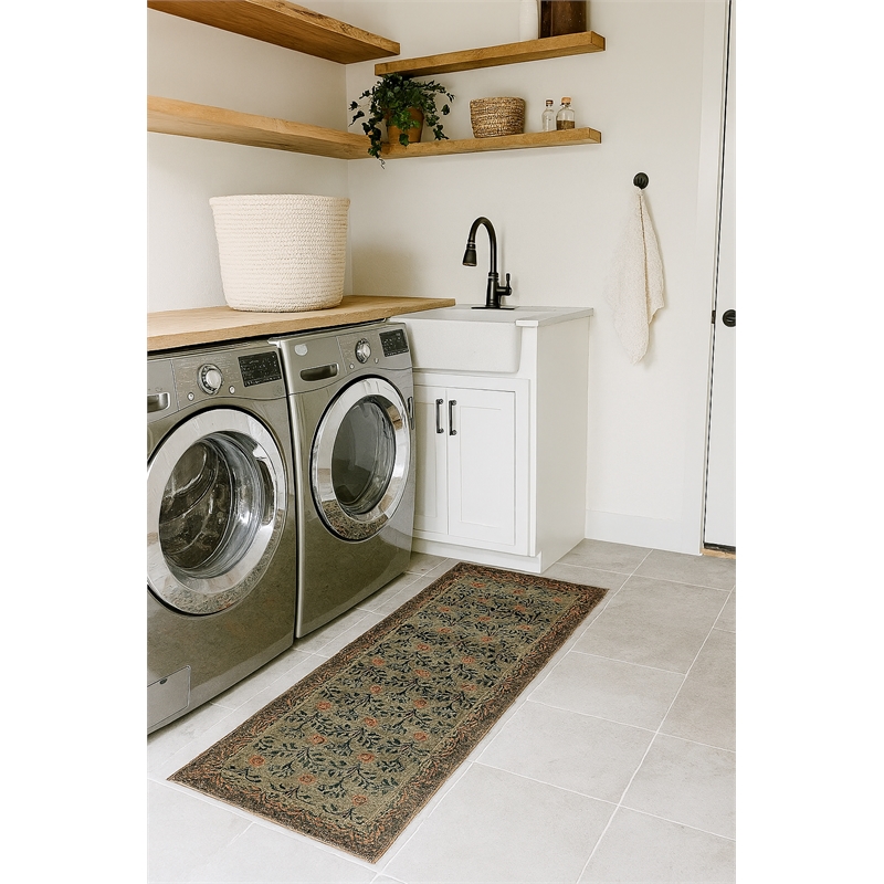 Pemberly Row Arts and Crafts Soft Washable Non Slip Area Rug (2'7