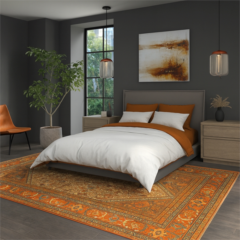 Pemberly Row Serapi Soft Washable Non Slip Area Rug (5.7' x 7.8')