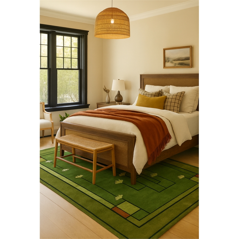 Pemberly Row Arts and Crafts Soft Washable Non Slip Area Rug (3' x 5')