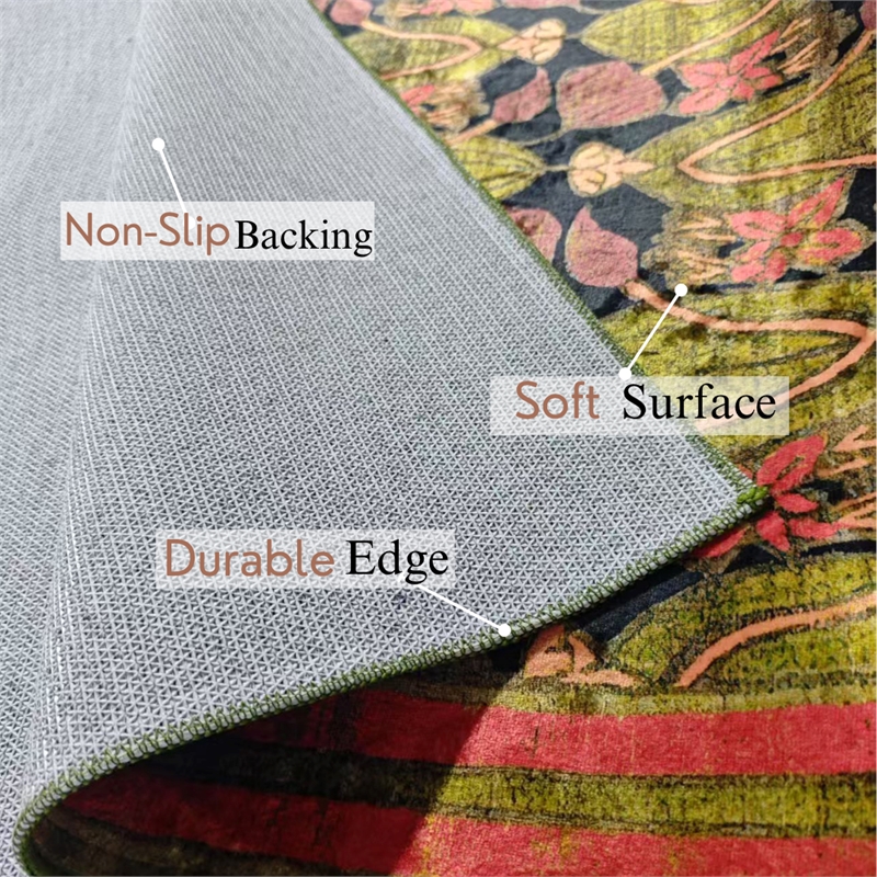 Pemberly Row Arts and Crafts Soft Washable Non Slip Area Rug (3' x 5')