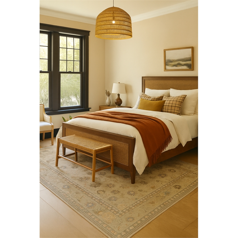 Pemberly Row Ushak Soft Washable Non Slip Area Rug (3' x 5')