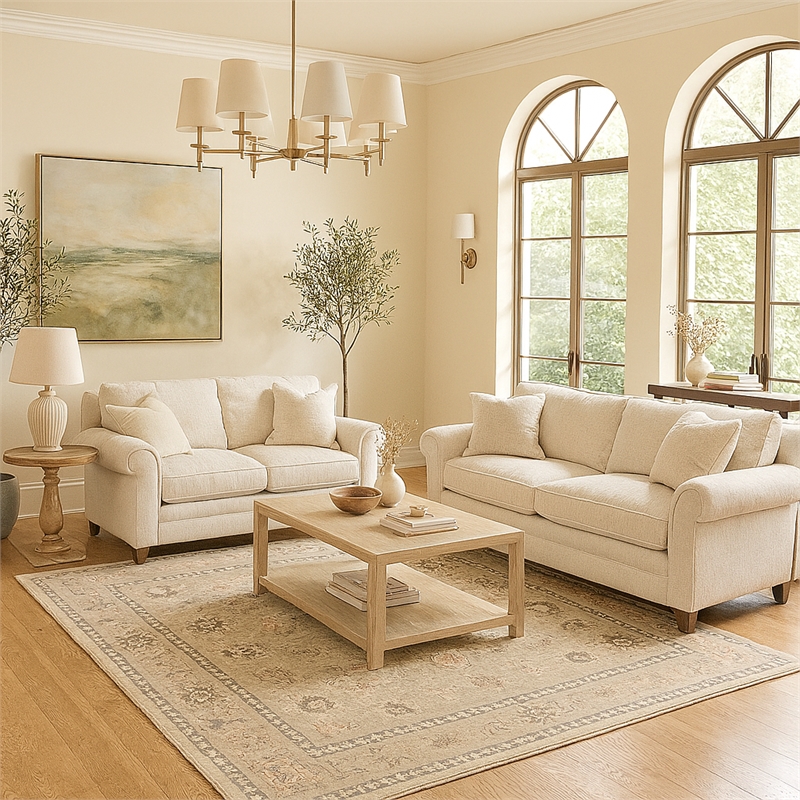 Pemberly Row Ushak Soft Washable Non Slip Area Rug (3' x 5')