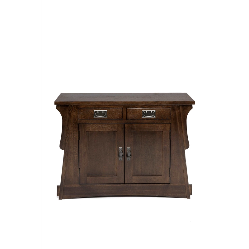 Pemberly Row Contemporary Mission Crofter Style Entry Cabinet in Walnut