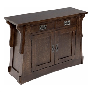 Pemberly Row Contemporary Mission Crofter Style Entry Cabinet in Walnut