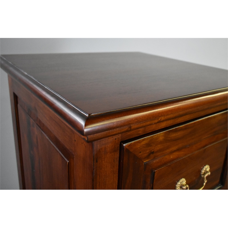 Pemberly Row Contemporary 4 Drawer File Cabinet in Brown Walnut