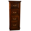 Pemberly Row Contemporary 4 Drawer File Cabinet in Brown Walnut