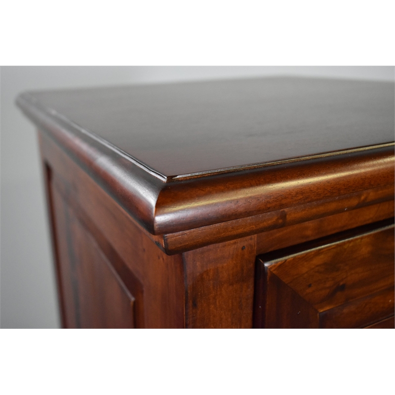 Pemberly Row Contemporary 4 Drawer File Cabinet in Brown Walnut