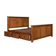 Pemberly Row Mission Oak Storage Panel Queen Bed w/ 3 Drawers in Walnut