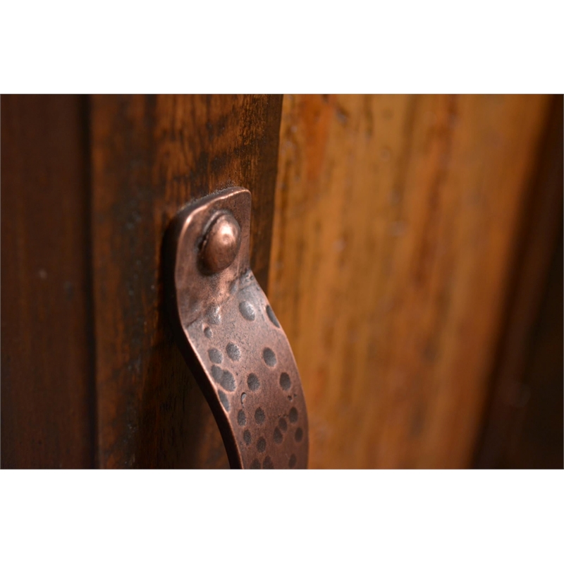 Pemberly Row Contemporary Copper China Cabinet in Copper Finish