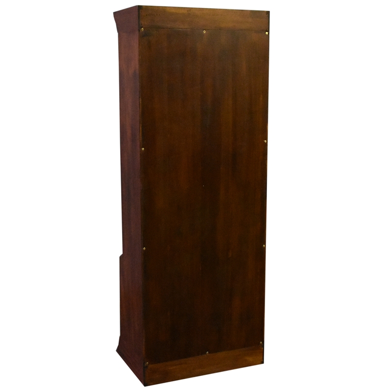 Pemberly Row Contemporary 4 Stack Barrister Bookcase in Brown Walnut
