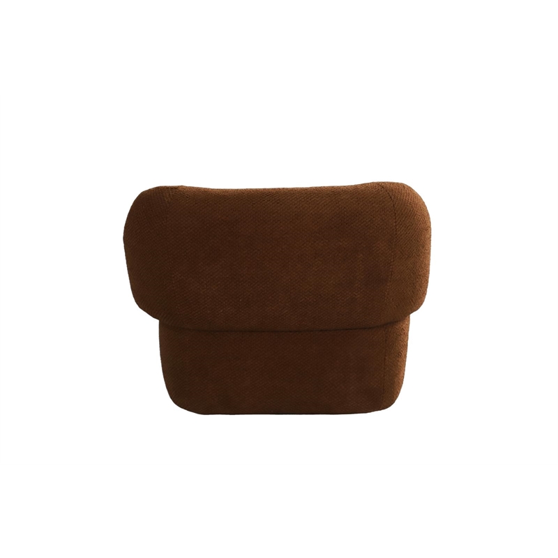 Pemberly Row Mid-Century Modern Swivel Livingroom Chair in Brown