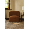 Pemberly Row Mid-Century Modern Swivel Livingroom Chair in Brown