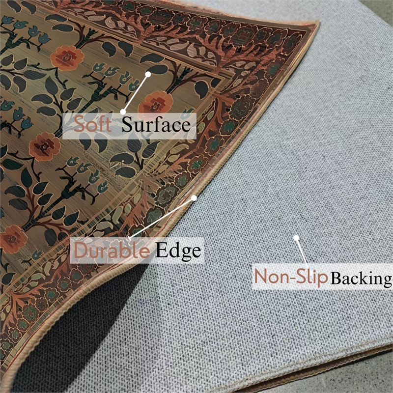 Pemberly Row Arts and Crafts Soft Washable Non Slip Area Rug (9' x 12')