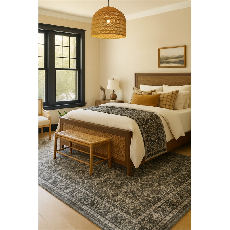 Pemberly Row Tibet Soft Washable Non Slip Area Rug (3' x 5')