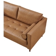 Pemberly Row Contemporary Eco Leather Love Seat in Light Brown