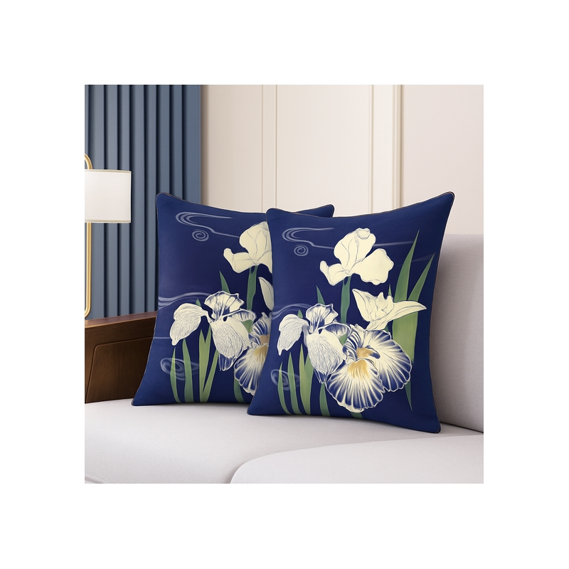 Pemberly Row Luxury Arts & Crafts Sofa 2 Cushion Covers + Inserts in Multi Color