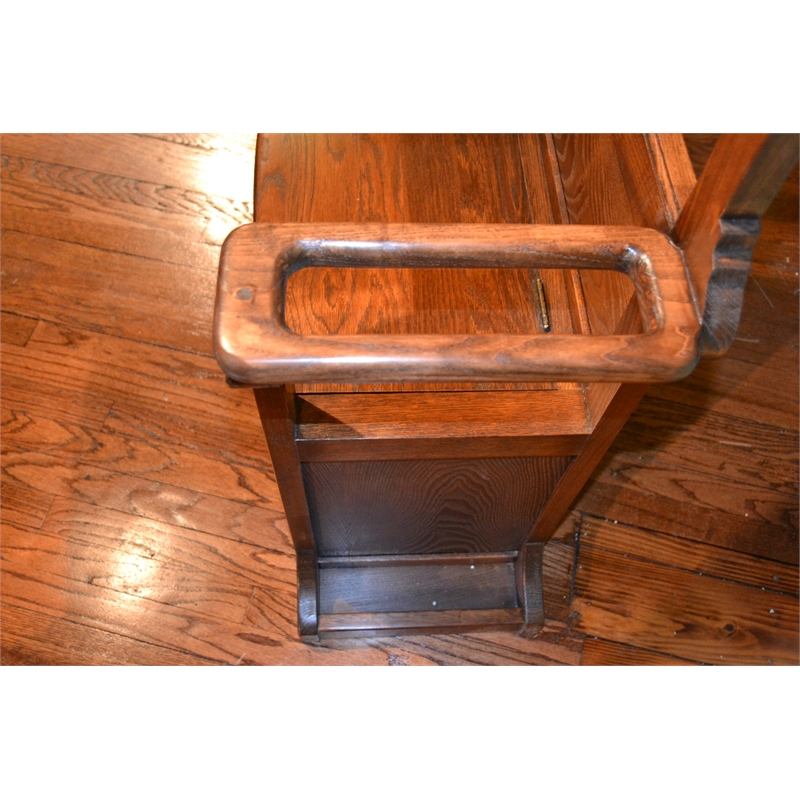 Pemberly Row Contemporary Oak Hall Tree with Storage Trunk in Walnut