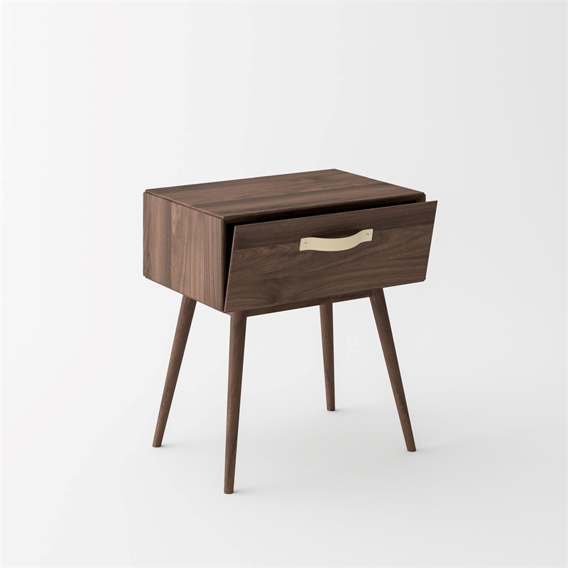 Pemberly Row Mid-Century Solid Black Walnut Queen Bedroom Set