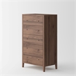 Pemberly Row Mid-Century Solid Black Walnut Queen Bedroom Set