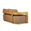 Pemberly Row Outdoor Solid Teak Wood Love seat in Light Brown