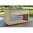 Pemberly Row Outdoor Solid Teak Wood Natural Look Kitchen Island