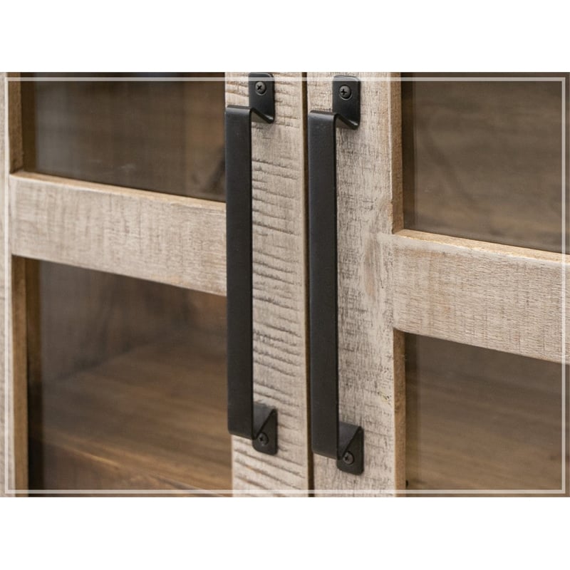 Pemberly Row Loft Solid Wood Bookcase Cabinet in Multi-Color
