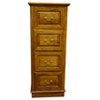 Pemberly Row Contemporary 4 Drawer File Cabinet in Light Brown Walnut