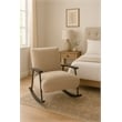 Pemberly Row Mid-Century Fabric Upholstered Rocking Arm Chair in White
