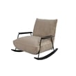 Pemberly Row Mid-Century Fabric Upholstered Rocking Arm Chair in White
