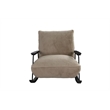 Pemberly Row Mid-Century Fabric Upholstered Rocking Arm Chair in White