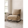 Pemberly Row Mid-Century Fabric Upholstered Rocking Arm Chair in White