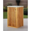 Pemberly Row Contemporary Outdoor Solid Teak Wood Cabinet in Natural
