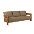 Pemberly Row Contemporary Outdoor Solid Teak Wood Sofa in Light Brown