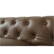 Pemberly Row Modern Contemporary Eco Leather Love Seat in Brown