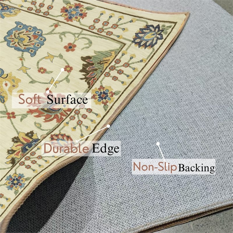 Pemberly Row Arts and Crafts Soft Washable Non Slip Area Rug (8' x 10')