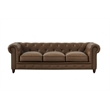 Pemberly Row High Density Sponge Foam Eco Leather Sofa in Brown