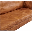 Pemberly Row Contemporary Top Grain Italian Leather Sofa in Light Brown