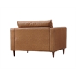 Pemberly Row Contemporary Eco Leather Arm Chair in Light Brown