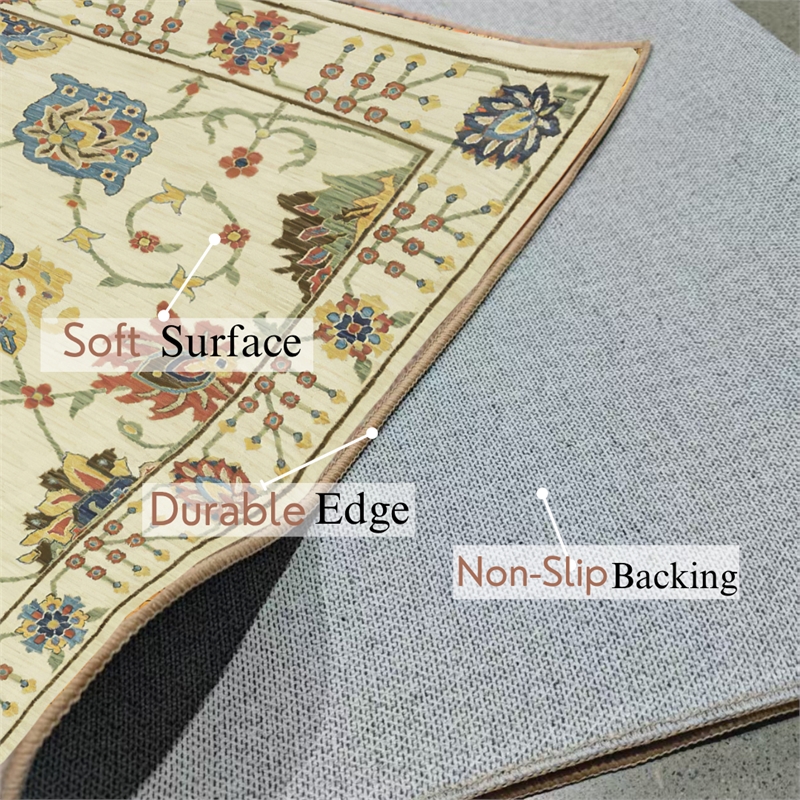 Pemberly Row Arts and Crafts Soft Washable Non Slip Area Rug (5.7' x 7.8')