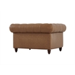 Pemberly Row Contemporary Eco Leather Arm Chair in Light Brown