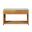 Pemberly Row Outdoor Solid Teak Wood Kitchen Island in Natural