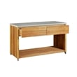 Pemberly Row Outdoor Solid Teak Wood Kitchen Island in Natural