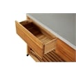Pemberly Row Outdoor Solid Teak Wood Kitchen Island in Natural
