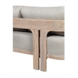 Pemberly Row Contemporary Outdoor Solid Teak Wood Love Seat in Gray