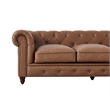 Pemberly Row High Density Sponge Foam Eco Leather Sofa in Light Brown