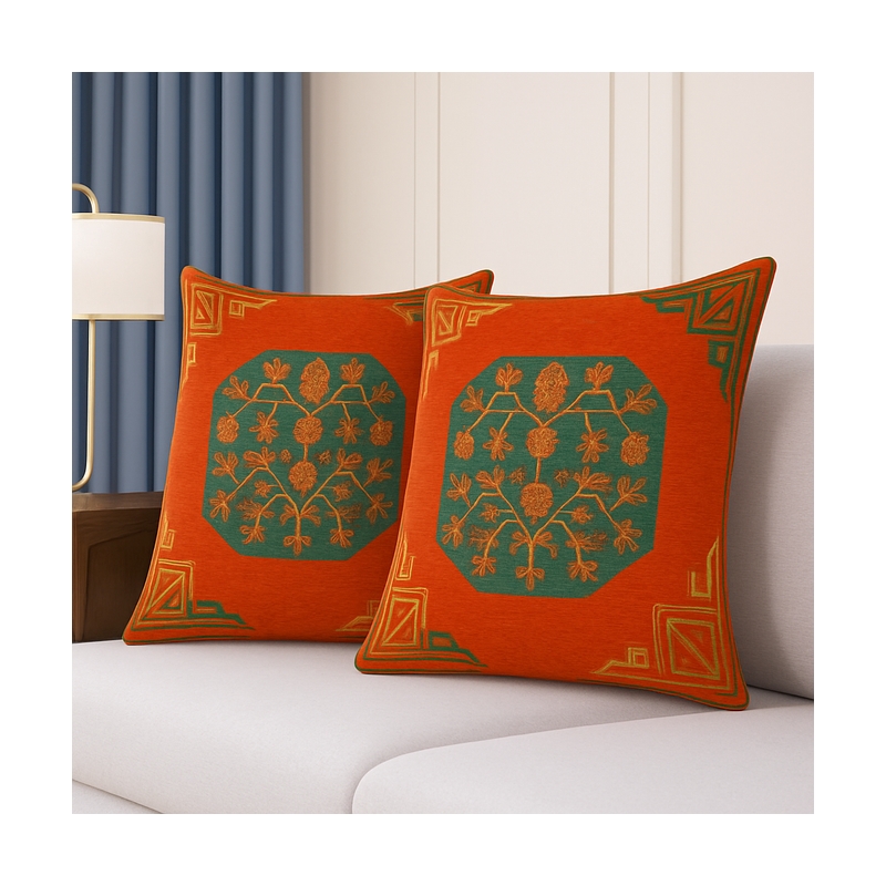 Pemberly Row Luxurious Accent Cushions Cover + Insert in Multi Color