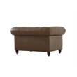 Pemberly Row Modern Contemporary Eco Leather Arm Chair in Brown