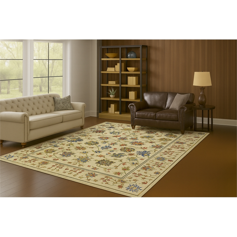 Pemberly Row Arts and Crafts Soft Washable Non Slip Area Rug (3' x 5')