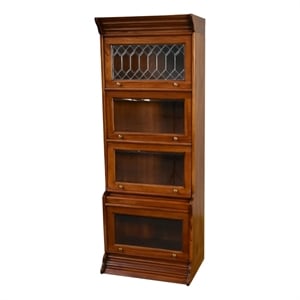 Pemberly Row 4 Stack Barrister Bookcase - Light Brown Walnut