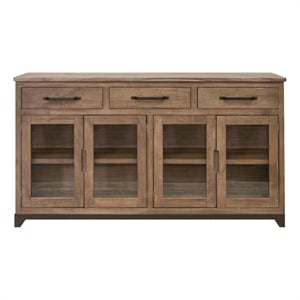 Pemberly Row Contemporary 70&quot Natural Parota Wood Sideboard in Brown